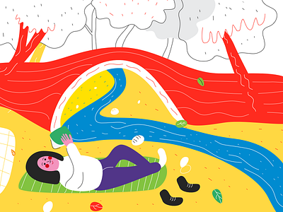 relaxation app design illustration ui