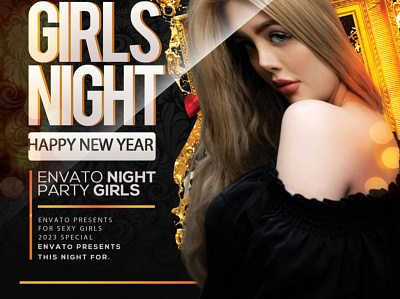 Girl night Poster branding flyer girl graphic design illustration madical night club poster