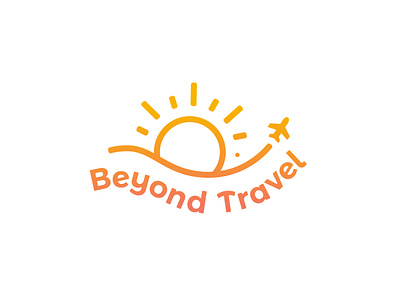 Beyond Travel Logo gradient holiday logo modern logo plane icon sun sun logo sunrise sunrise logo sunset sunset logo travel travel logo vacation