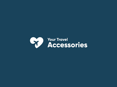 Your Travel Accessories Logo campton gilroy heart logo negative space plane logo travel travel accessories travel logo