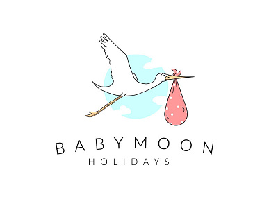 Stalk & Baby Logo animal baby bird blanket dot holiday logo polka stalk travel