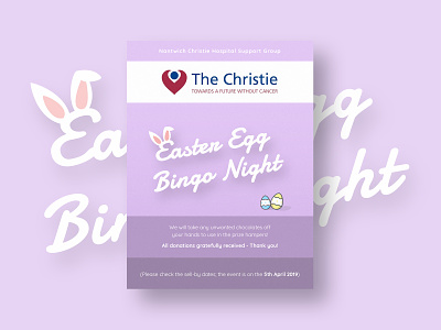 Easter Egg Bingo Flyer a5 bingo bunny charity easter easter egg flyer