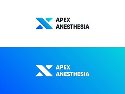 Apex Anesthesia Logo blue gradient logo medical x