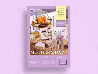 Mother's Day Afternoon Tea Poster afternoon tea mothers day poster purple