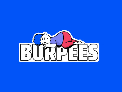 Burpees branding crossfit fitness health illustration sport sticker