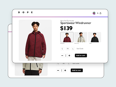 XD Challenge #002 - Product Options clothing ecommerce ecommerce design minimalistic design ui web xd xddailychallenge