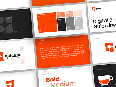 Quickly Style Guide brand brand guide guidelines idenity orange style guide typography ui ui design