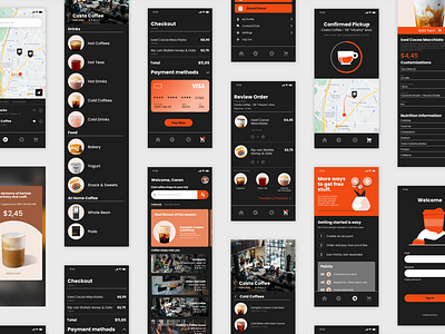 Quickly Screens app coffee design order screens ui uidesign uiux xd ui kit