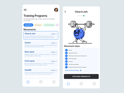 Crossfit app app crossfit design exercise fit fitness app gym gym app illustration ui uiux ux workout workout app