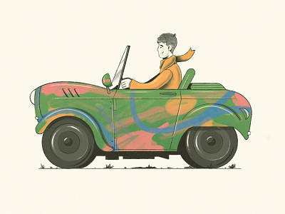 Casual autumn drive auto autumn car character characterdesign drive driver illustration painted procreate