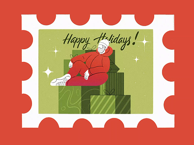Happy Holidays character christmas digital flat character gift happy holidays illustration procreate santa season winter xmas