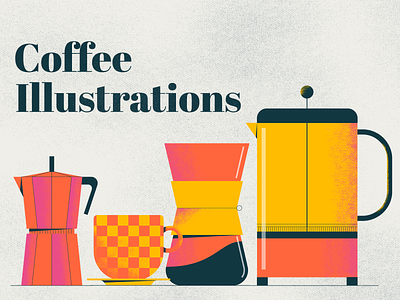 Coffee Illustrations 2d cafe coffee espresso flat flat illustration graphic design illustrations uxui