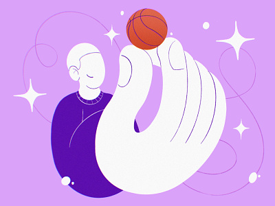 Ballin 🏀 ball basketball character character design flat graphic design illustration logo nba vector