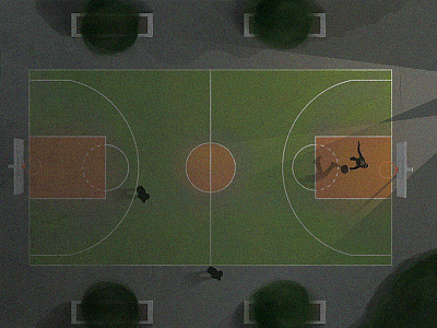 Dunk in the Dark ball basketball court dunk illustration night park series sport texture