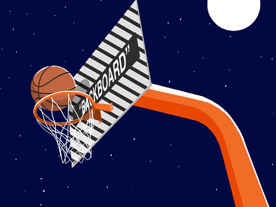 Backboard by Off-White backboard ball basket basketball drawing illustration net night off-white shot stars