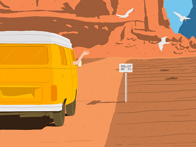 On the run art dessert drawing fun illustration travel van