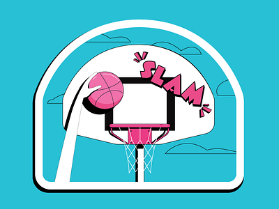 Dribbble Jammin' basketball dribbble dunk playoff slam sticker vector