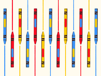 Crayon pattern blue crayon draw illustration lines pattern red tool yellow