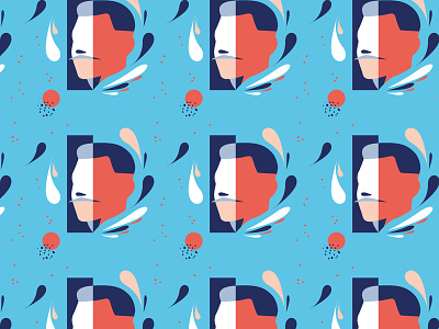 Abstract Face Patterns art blue character dribbble faces graphic design illustration man pattern texture