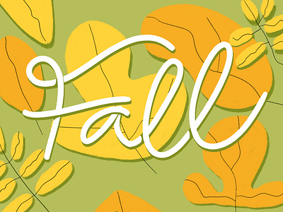 Fall is Coming art autumn colorful design drawing fall handmade illustration leaves lettering season typography