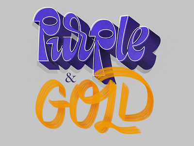 Purple & Gold Lettering