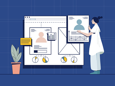 Hiring science analysis business data diagram hire hiring illustration science vector