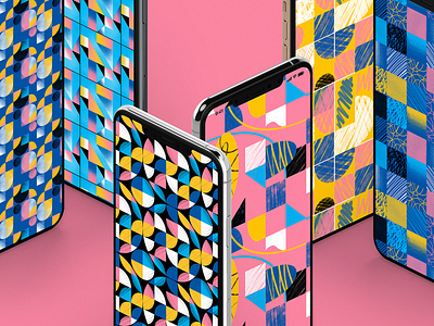 Geometric textured & Seamless Patterns