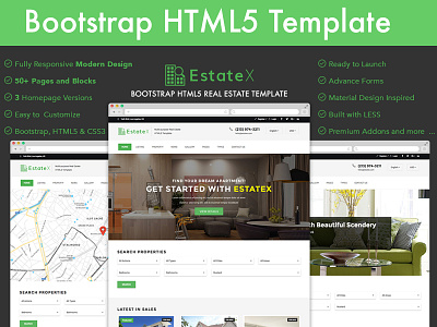 EstateX - HTML Real Estate Template apartment bootstrap building home html listing property real estate rent responsive