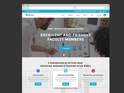 Bright – Free Bootstrap HTML Education Template/Theme