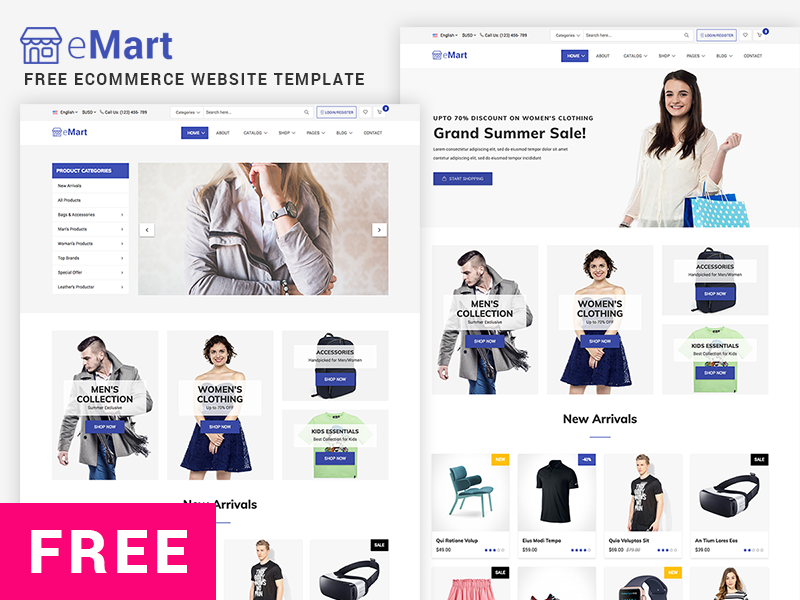 free-ecommerce-website-template-database