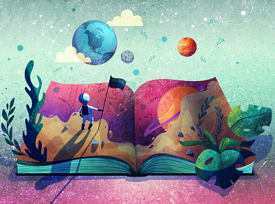 Adventurer animation art book color design directory of illustration dream flag illustration illustrator journey map planet space star stars travel