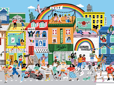 Kiehl’s Since 1851 | Pride 2020 2d animation ad animation art city color commercial design illustration kiehls lgbt man motion graphics new york people pride pride month queer rainbow woman