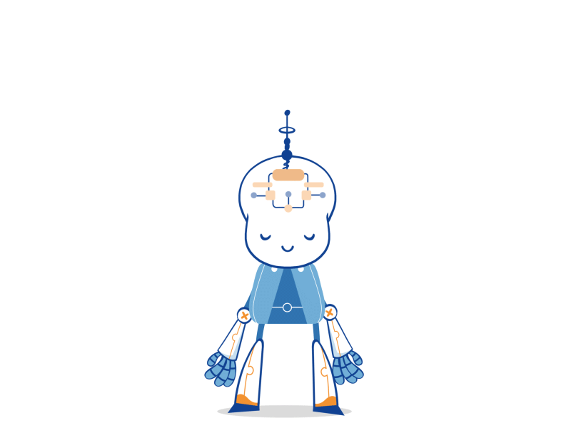 Yoga time animated video animation artificial intelligence cartoon series character flat design illustrator robot