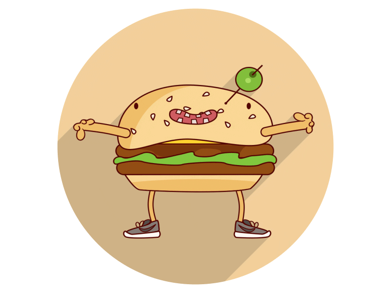 Blu Blu Burger 2d ae animation art burger character concept design flat gif illustration motion