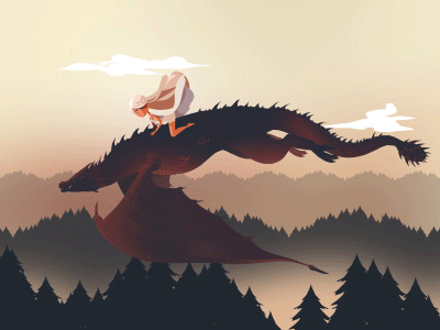 Game of Thrones ae animation daenerys dragon dragons drogon flat game of thrones khaleesi mother queen targaryen