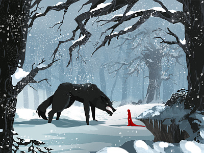 The Red and The Black ae after effects animation cartoon series character design forest illustration photoshop villain wolf