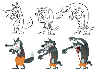 The Big Bad Wolf animated series animation cartoon cartoon series concept for children illustration photoshop sketches wolf
