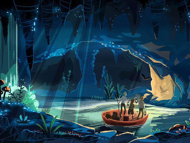 And So The Adventure Begins caves adventure bat cave character animated series photoshop illustration background animation