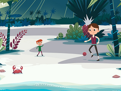 On the beach animated series animated video animation background beach cartoon series character crab