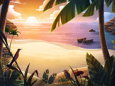 Zanzibar africa animated series animation background beach birds cartoon series character photoshop sand sunset warm