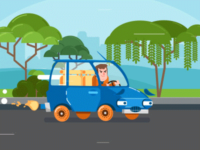 Rush ae after effects animation car character commercial explainer video flat design vehicle