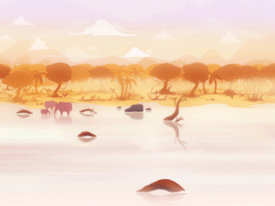 Savannah africa animated series background cartoon series elephant hot photoshop savanna sun warm water