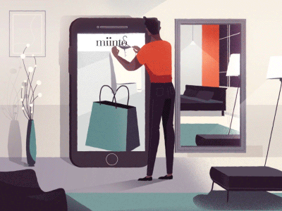 Online fashion platform - Explainer Video #2 mirror clothes wardrobe phone animation 2d animation explainer video cybershopping e-commerce fashion compositing boutique fashion online platform