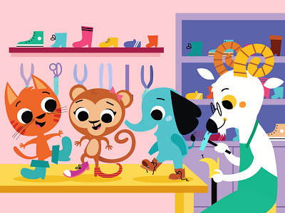 I love This - animated series for children animals animated series cat child children colors design elephant goat illustration kids monkey