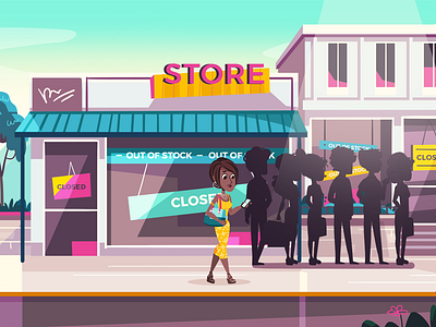 Coolmarket - Animated Commercial #1 2d animation after effects animated commercial animation city flat design motion design online shop pretty woman queues shopping tv