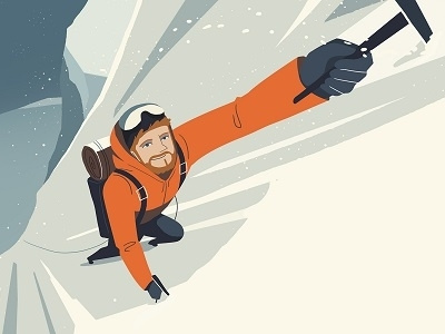 Climbing - Animated Short character climber climbing concept art design himalaya illustration mountains snow winter