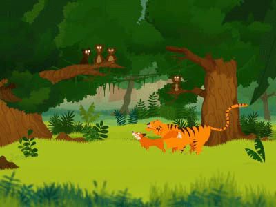 Tiger and fox #1 animated series animated video animation background cartoon series character children animation forest fox jungle run tiger