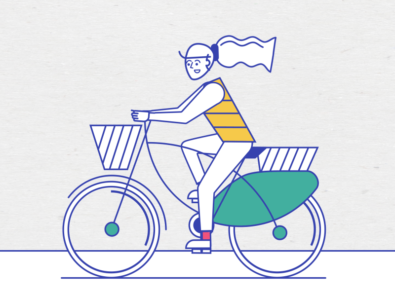 MultiSport - Explainer Video #2 animation2d outline design strokestyles multisport explainervideo bicycle cycling sport rollerskating summer holiday