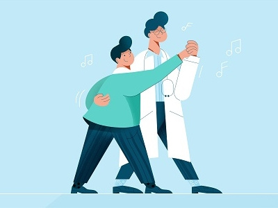 Power to the patient #1 dancing music design illustration animation2d animation medicine doctor superhereo