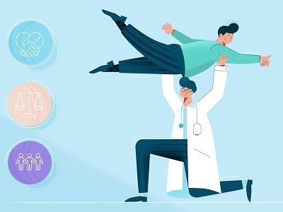 Power to the patient #3 dancing music design illustration animation2d animation medicine doctor superhereo